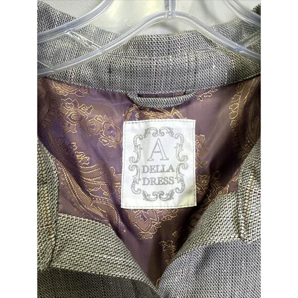 A Della Dress Suit Dress S Gray Tweed 100% Wool Old Money Preppy Romantic - Picture 4 of 10
